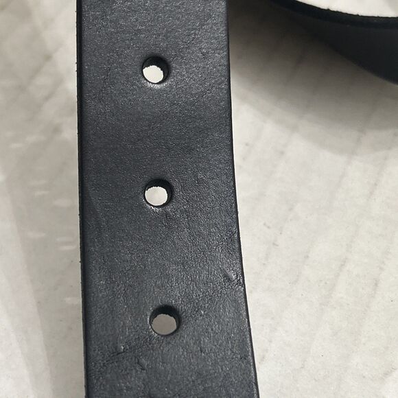 AllSaints Women\'s 1.25 Inch Black Leather Belt with Triple Metal Keeper Sz S main image 10